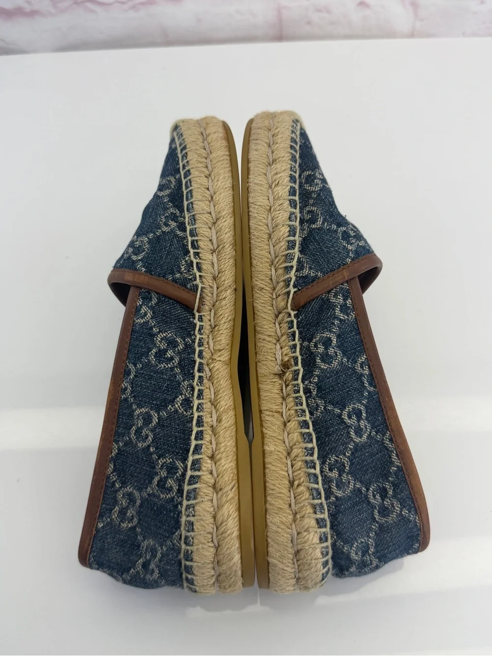 Gucci Blue Denim Espadrille Flats 6.5